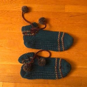 Handmade Knit Slipper Socks No-Skid Bottom